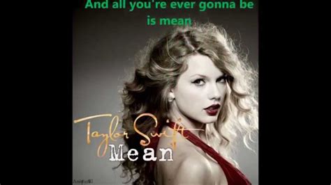 Taylor Swift Mean Lyrics Youtube