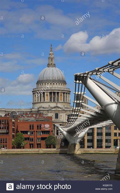 View Across The Millenium Bridge Towards St Pauls Cathedral London