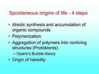 the origins of life on earth | PPT