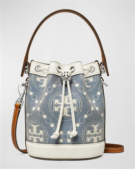 Tory Burch Mini T Monogram Puffy Patent Bucket Bag Neiman Marcus