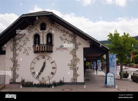 Titisee Baden Wurttemberg Germany Europe Traditional Cuckoo Clock On Outside Of A Chalet Style