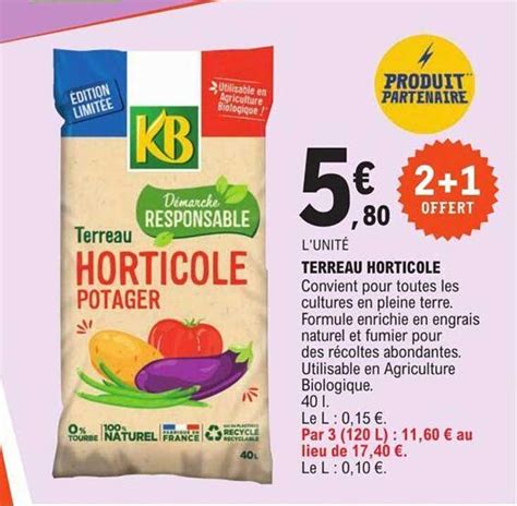 Promo Terreau Horticole Kb Chez E Leclerc Drive ICatalogue Fr