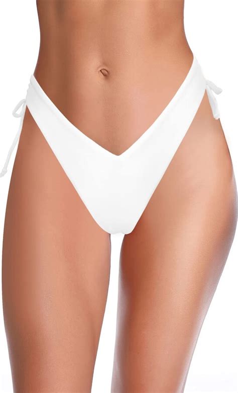 SHEKINI Women S Thong Bikini Bottom V Cut Cheeky Brazilian Swimsuit