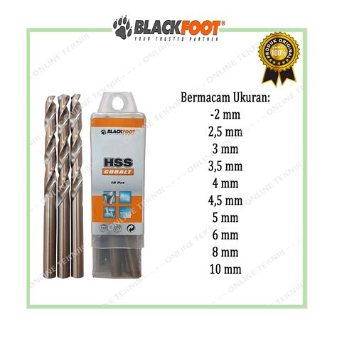 Blackfoot Mata Mesin Bor Besi Hss Super Cobalt Stainless Steel Semua