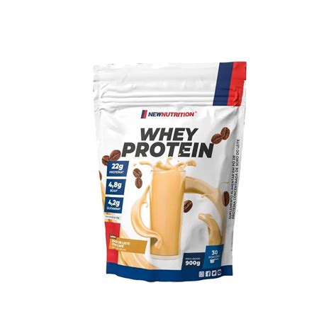 Kit 2X Whey Protein 900g Refil Doce De Leite Cafe NewNutrition