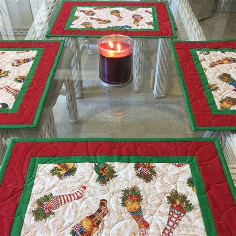 Holiday Placematsquilted Placemats Christmas Placemats Etsy Place