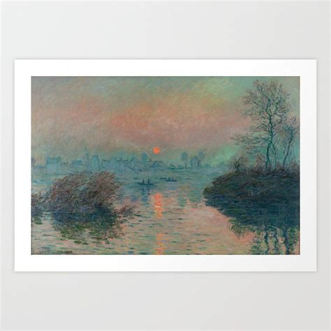 A Painting With Water And Trees In The Background