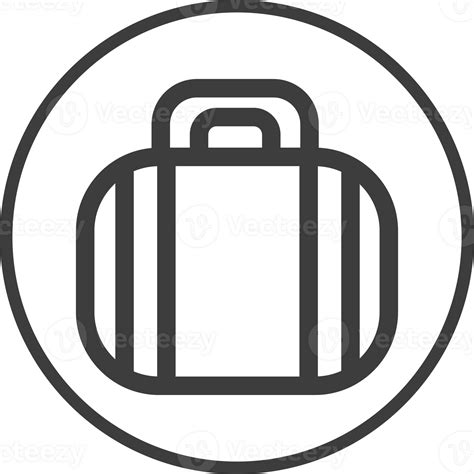 Travel Luggage Icon In Thin Line Black Circle Frames Png