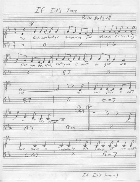 AladdinFoot: “If It's True” - lyrics and lead sheet