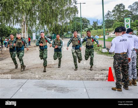 Members Of The Mexican Special Operations Forces SOF Cross The Finish