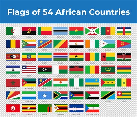 Banderas de 12 países africanos Vector Premium