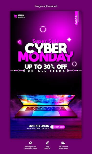 Premium Psd Psd Cyber Monday Social Media Instagram Story Design Template