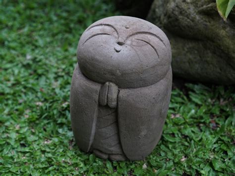 Large Jizo Statue 9 8 Inch 25 Cm Stone Jizo Jizo Statue River Stone Sandstone Ornament