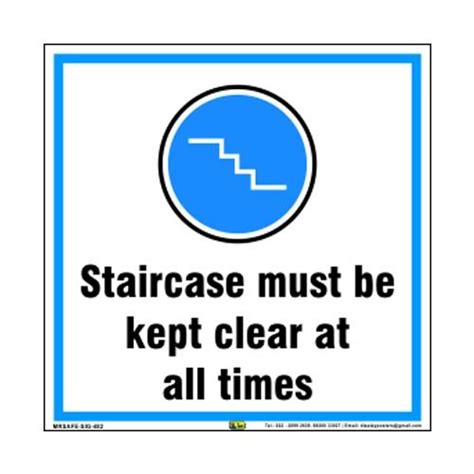 Buy Mr Safe Staircase Mustbe Kept Clear At All Times Sign Eco Vinyl Sticker 8 Inch X 8 Inch