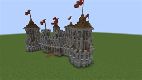 Castle Keep Kings Hall Medieval Rustic Build Schematic Minecraft Map