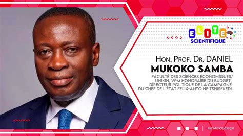MatinÉe Scientifique Orateur Hon Prof Dr Daniel Mukoko Samba Suje