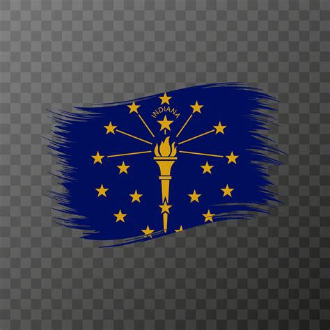 Indiana state flag in brush style on transparent background. Vector