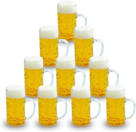 Beer Mug Plastic Beer Mugs With Handles 8 Oz Dimpled Glass Beer Stein Mini