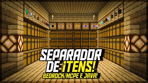 SEPARADOR DE ITENS COMPLETO Para Minecraft Java Bedrock TUTORIAL