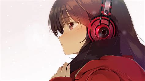 Cute Anime Chibi Girl With Headphones