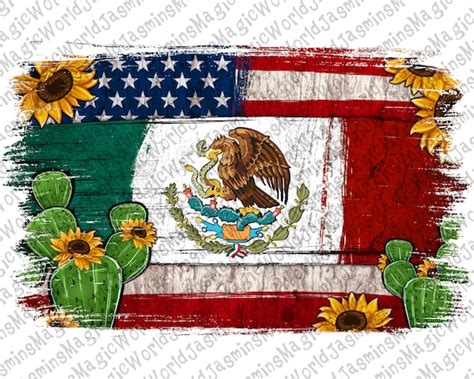 Mexican American Flag Background Png Mexican Flag Png Sublimation