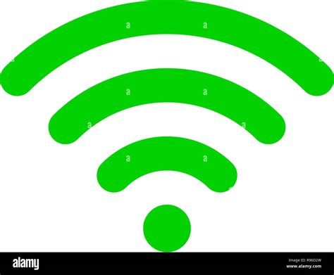 Wifi Symbol Icon Green Simple Rounded Isolated Vector Illustration