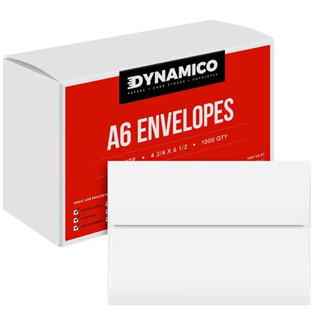 White A6 Envelopes Gummed Square Flap Bulk Pack of 1000 Envelopes