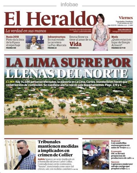 El Heraldo Honduras 27 De Octubre De 2017 Infobae