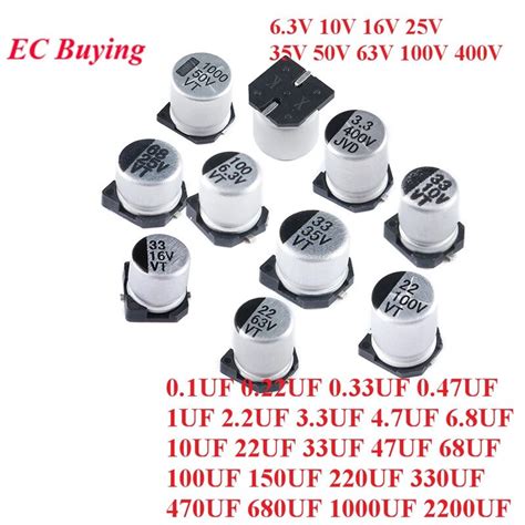 Pcs Smd Aluminum Electrolytic Capacitor V V V V V V V