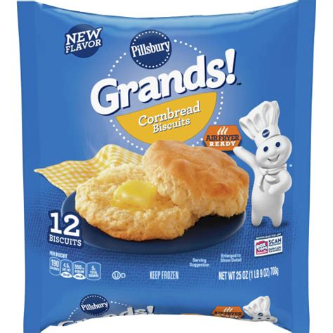 Pillsbury Grands Cornbread Frozen Biscuit 12 Count