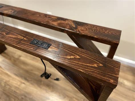 Powered Console Table Narrow Behind The Couch 60 Etsy In 2020