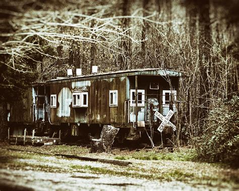 Two Old Cabooses In Sepia Photograph By Bill Swartwout
