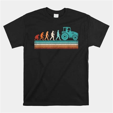 Evolution Tractor Farmer Farming Agriculture Shirt