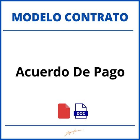 Como Hacer Un Contrato De Pago De Deuda Modelo