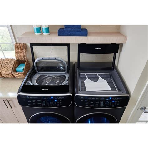 Samsung Wv60m9900av 60 Cu Ft Washer And Dvg60m9900v 75 Cu Ft Gas Dryer In Black Stainless