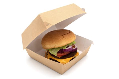 Large Kraft Compostable Clamshell Burger Box GreenPak Supplies