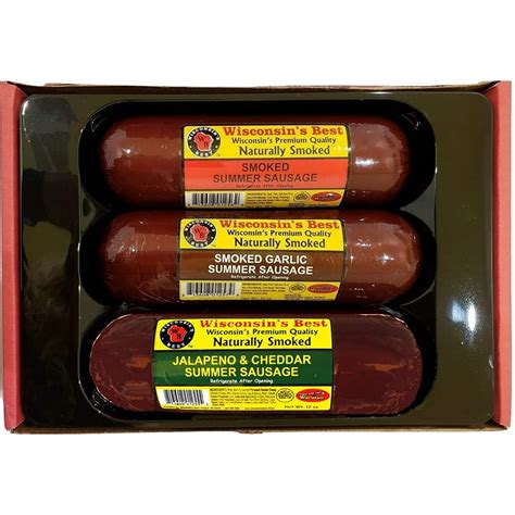 Wisconsin S Best Smoked Summer Sausage Sampler T Basket Features Original Garlic And