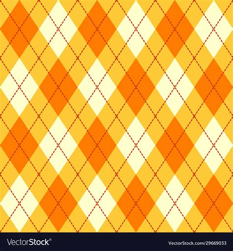 Orange Yellow And White Seamless Argyle Pattern Vector Image