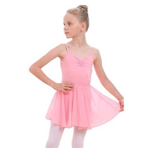 GYRATEDREAM Girls Sleeveless Ballet Leotard With Removable Skirt Dance