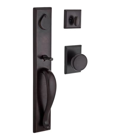 Baldwin Reserve Longview X Rustic Dark Bronze Single Cylinder Deadbolt