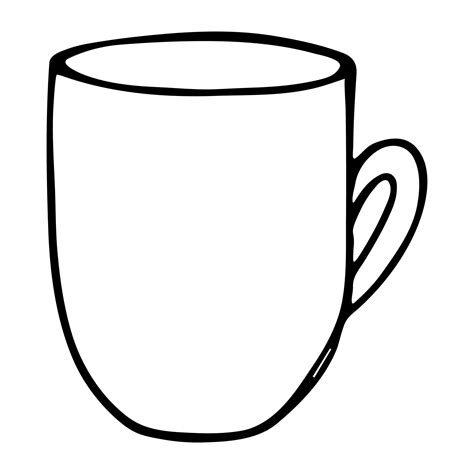 Cute cup of tea or coffee illustration. Simple mug clipart. Cozy home doodle 11816849 Vector Art ...