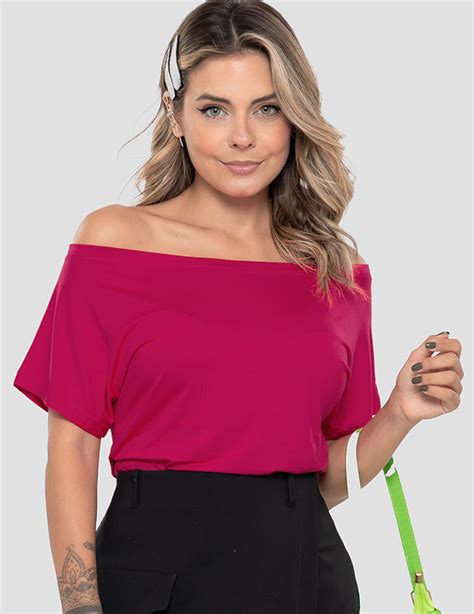 Blusa Ombro A Ombro Rosa Pink Perfit