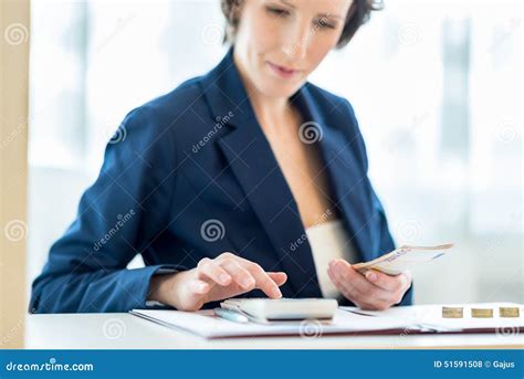 Young Female Bank Officer At Work Stock Photo Image Of Earnings