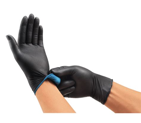 Dual Color Nitrile Powder Free Finger 6 Mil Palm 5 Mil Comfort Rubber Gloves