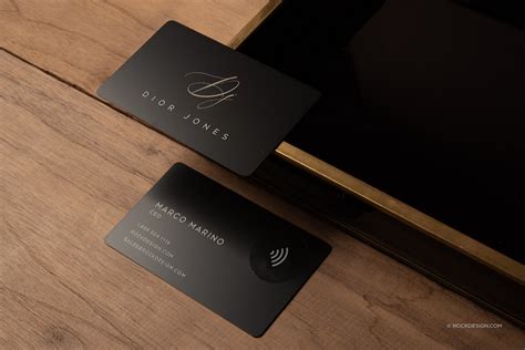 NFC Black Metal Business Card Templates RockDesign