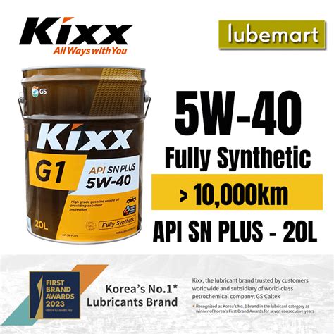 KIXX Fully Synthetic 5W40 20 liters Petrol Engine Oil SN Plus | Shopee ...