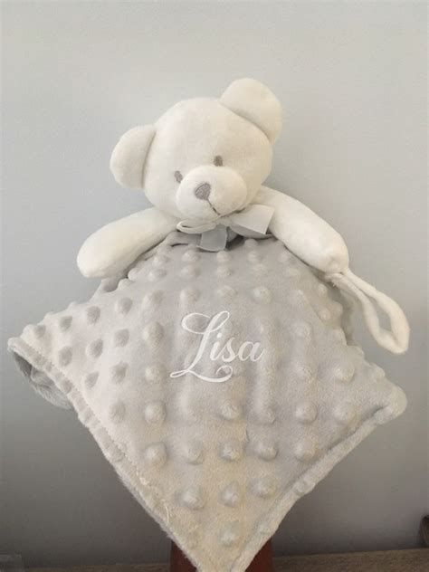 Doudou Personnalis Lapin Ourson B B Fille Gar On Mixte Coton Etsy