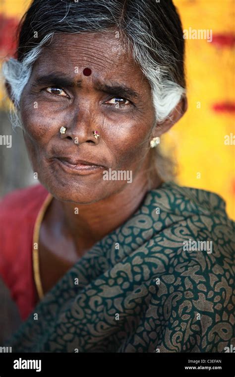 Old Woman In Andhra Pradesh South India Stock Photo Alamy