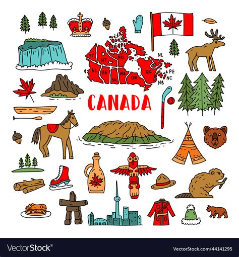 Canada sign and symbol info-graphic elements flat Vector Image