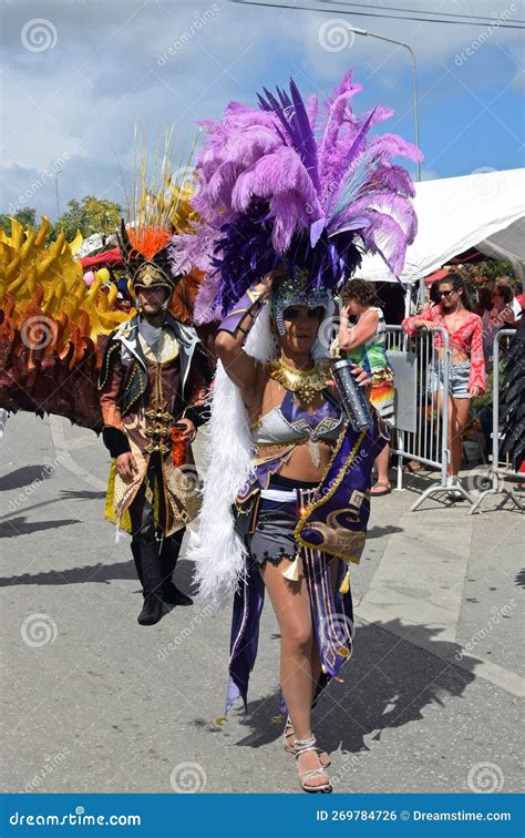 Birdlike Carnaval Costumes in the Parade in Curacao Editorial Photo ...